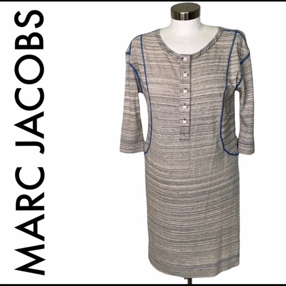 MARC BY MARC JOCOBS BLUE GRAY LONG SLEEVE DRESS XS - Picture 1 of 6